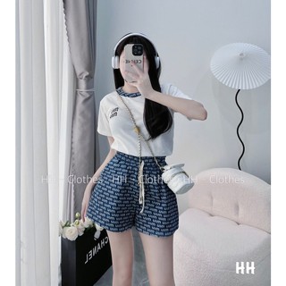 Set áo và quần short jean miumiu