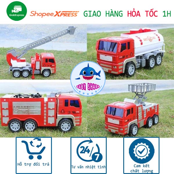BỘ ĐỒ CHƠI Ô TÔ 6 XE CỨU HỎA KÍCH THƯỚC LỚN, XE XỊT NƯỚC, XE CẨU, XE BÔN CHỨA CHẠY ĐÀ SIÊU TO DÀNH CHO BÉ