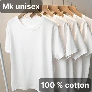 Áo thun cotton 100% nam nữ màu trắng trơn from unisex full size