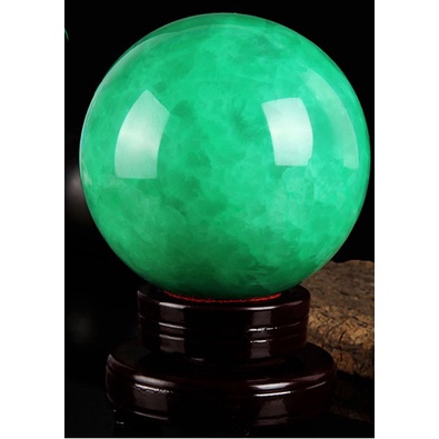 Quả cầu đá phong thủy 10Cm - đá dạ quang fluorite tự phát sáng màu xanh lục cho người mệnh mộc và mệnh hỏa