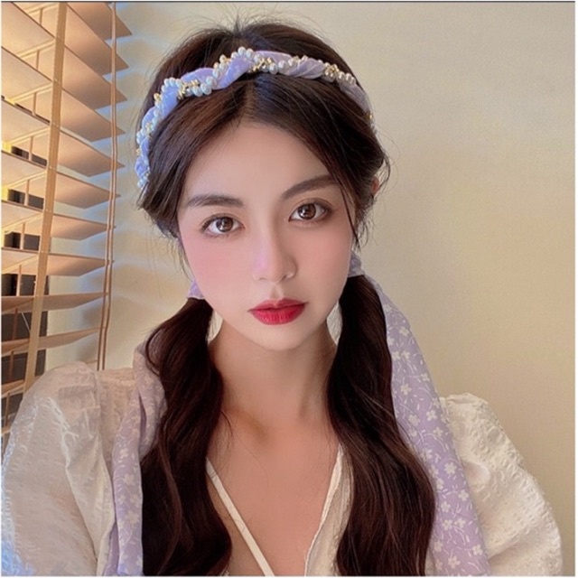 Bờm Cài Tóc Lalila Nữ Tết Dây Hoạ Tiết Hoa Nhí Dễ Thương Năng Động BT11