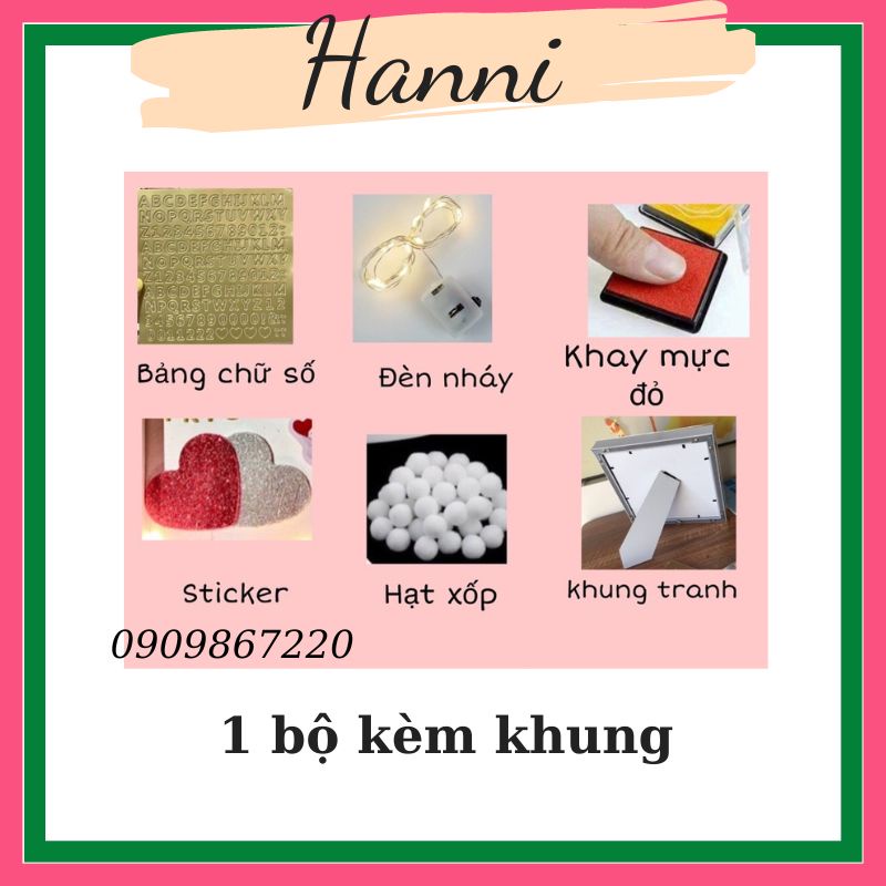 Khung vân tay tình yêu cho cặp đôi tặng kèm 10 ảnh trang trí