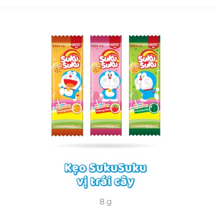 Kẹo mút lotte Suku Suku vị trái cây -8g/cây