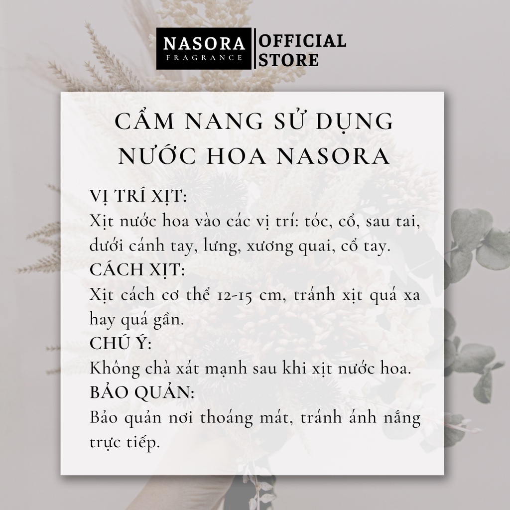 [Nước Hoa Đi Học] Nước Hoa Nữ School Girl Nasora Premium Hương Thơm Ngọt Ngào, Dễ Thương, Cá Tính, Dạng Xịt 10ML