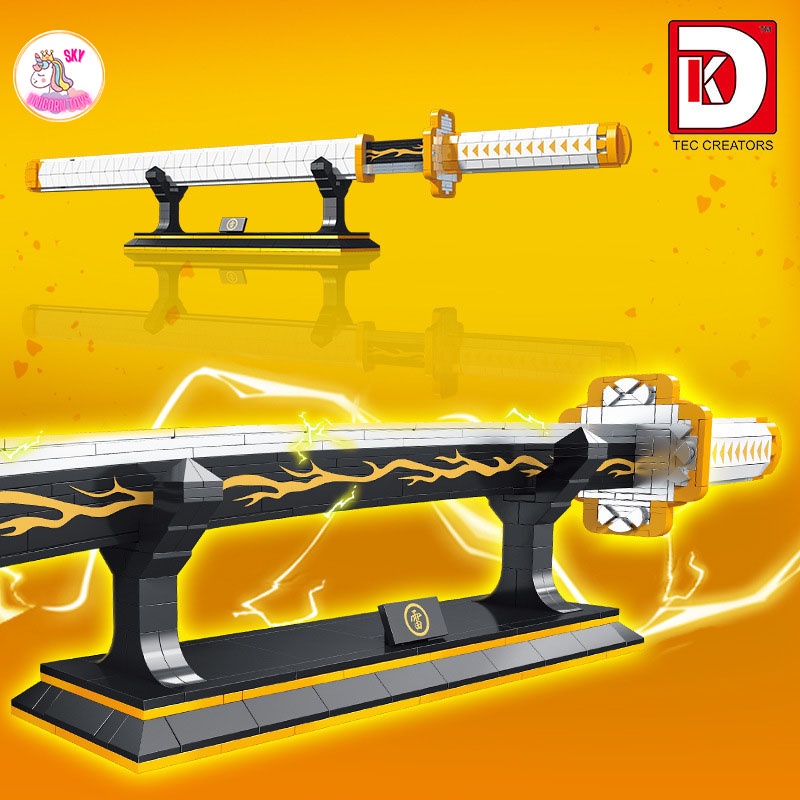 Đồ Chơi Lắp Ráp Kiểu LEGO Mô Hình Thanh Nhật Luân Kiêm Kanata Của Viêm Trụ Zenitsu Agatsuma trong Kimetsu no YaibaDK1506