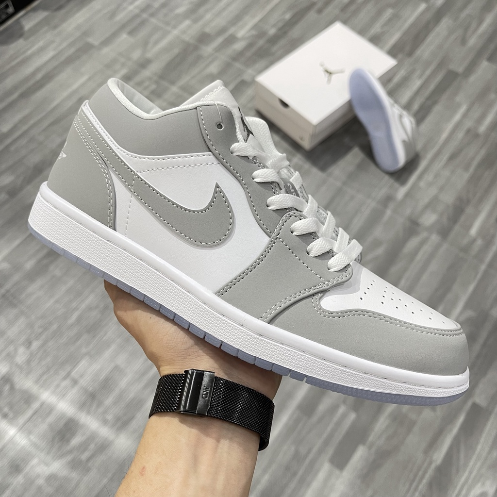 Giày AIR JORDAN 1 Low White Wolf Grey