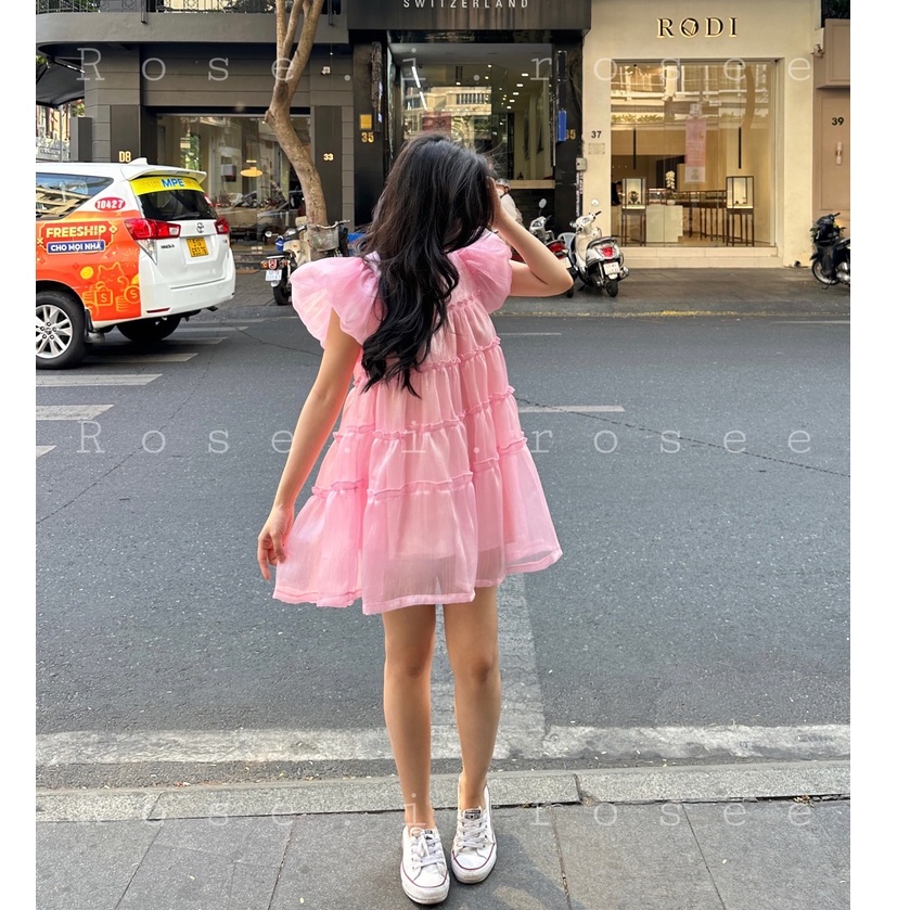 Đầm hồng công chúa dáng phồng xinh xắn