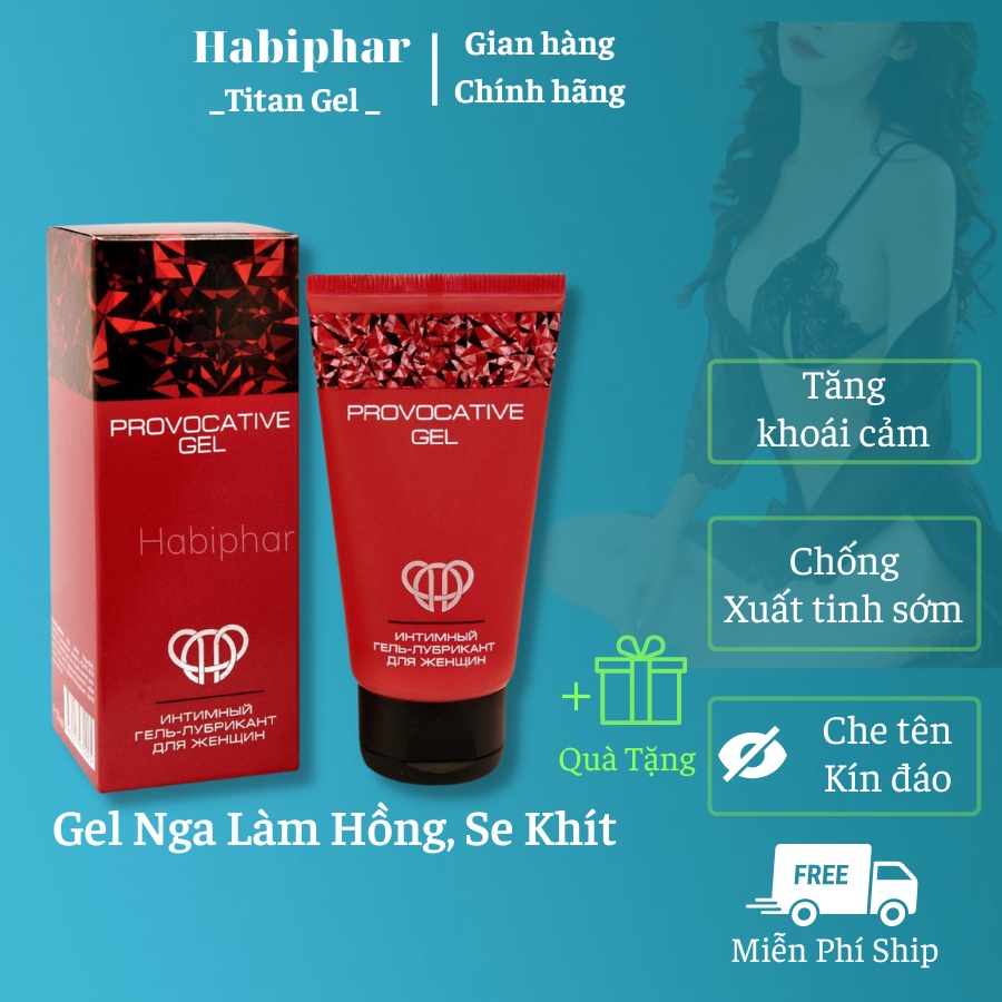 Gel Bôi Trơn Tăng Khoái Cảm Cho Nữ Titan Nga Đỏ Provocative 50ml. x3 Kích Thước Lên Đỉnh Kéo Dài Thời Gian - Habiphar
