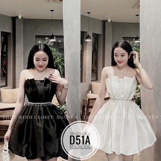 BIGSIZE Đầm tafta xếp li D51A