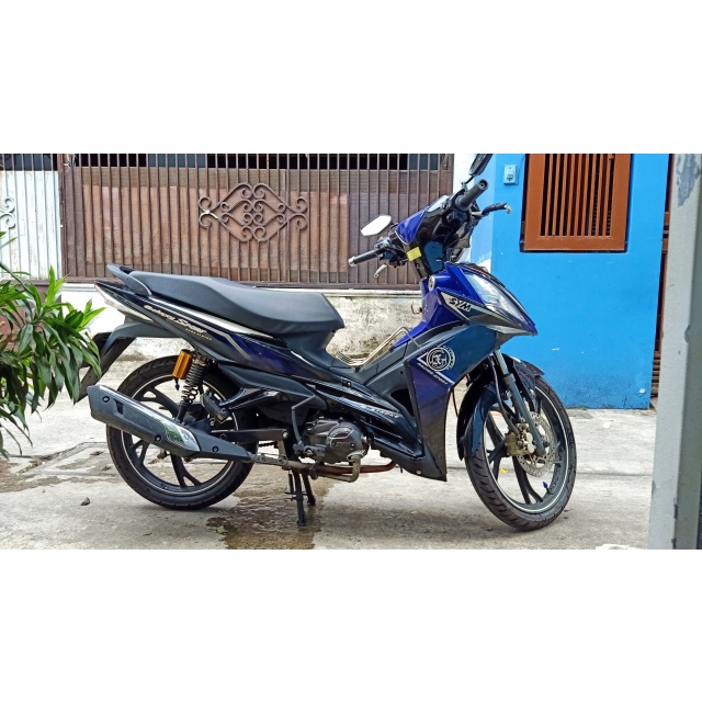 Baga SYM Galaxy / Angela / Elegant, móc giỏ, bọc chân chống, khung biển số