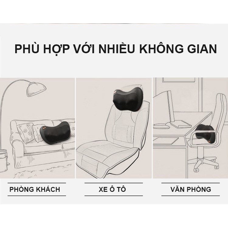 Gối massage hồng ngoại toàn thân xoay 2 chiều thế hệ mới HAKAWA HK-M23 - Hàng chính hãng