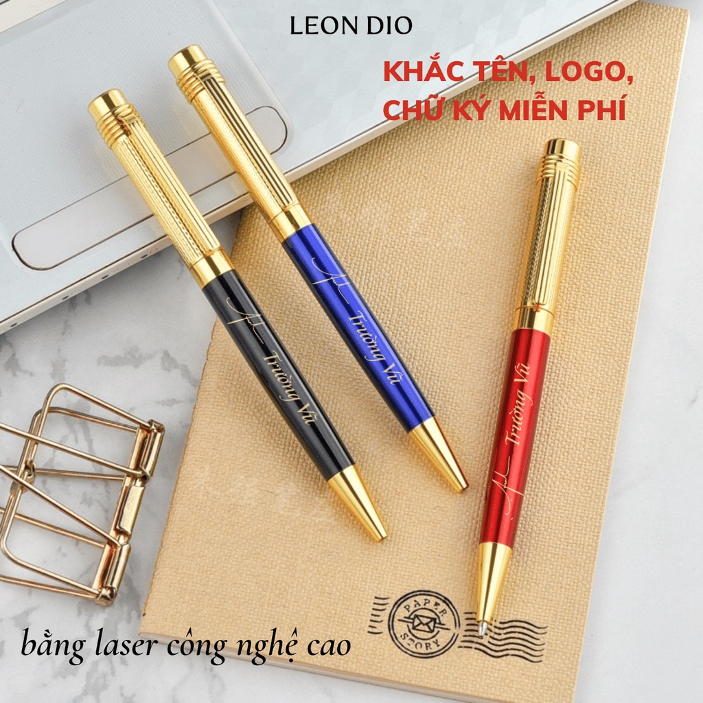 Bút Ký Tên, Viết Kí Bi Khắc Chữ Theo Yêu Cầu Leon Dio Primal Mentalen LD004 - Ngòi 1.0mm, Quà Tặng Cho Sếp, Đồng Nghiệp