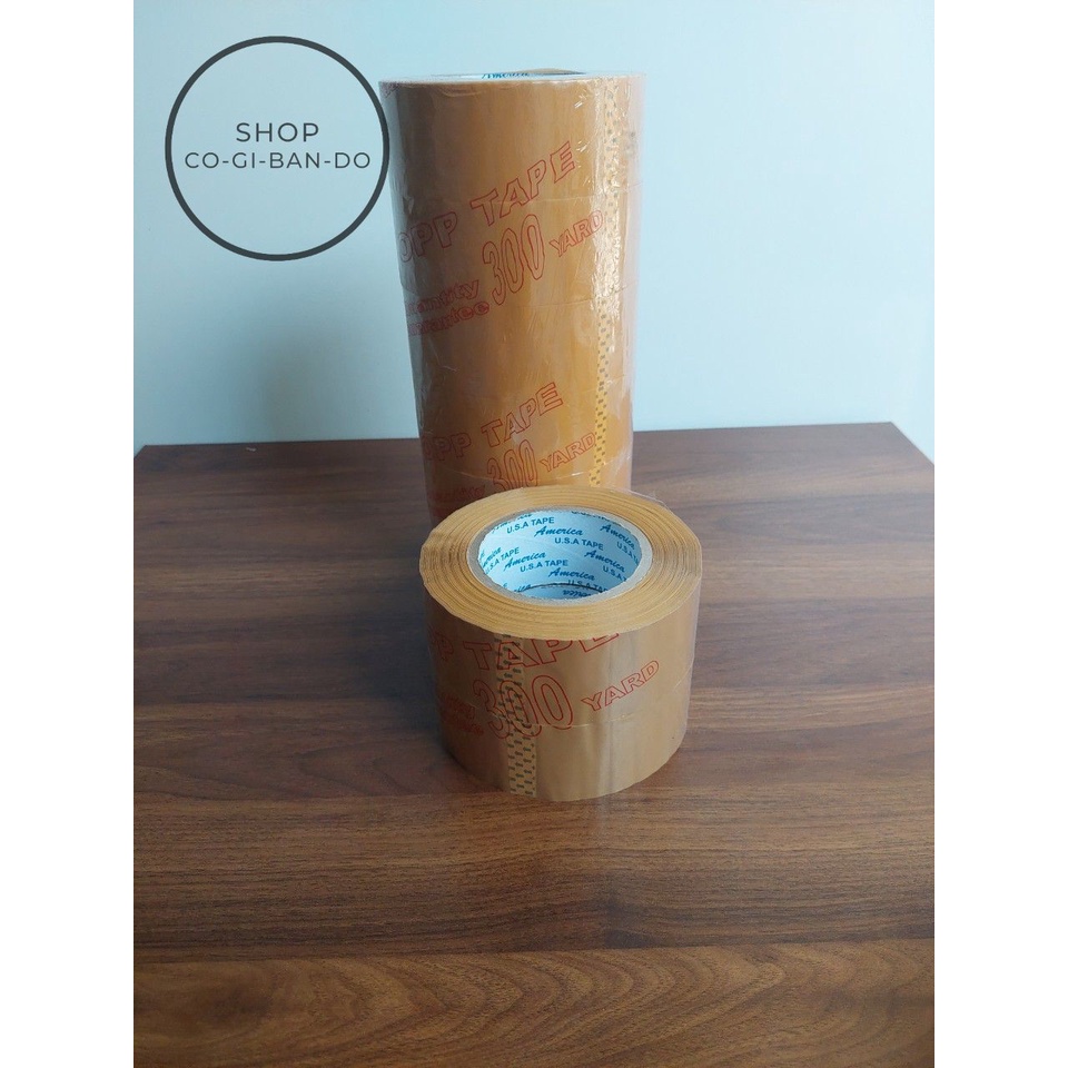 Băng keo đục 300yard 6 cuộn dùng dán thùng carton, đóng gói, niêm phong hộp