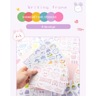 Sticker, khung viết chữ trang trí album ảnh DIY