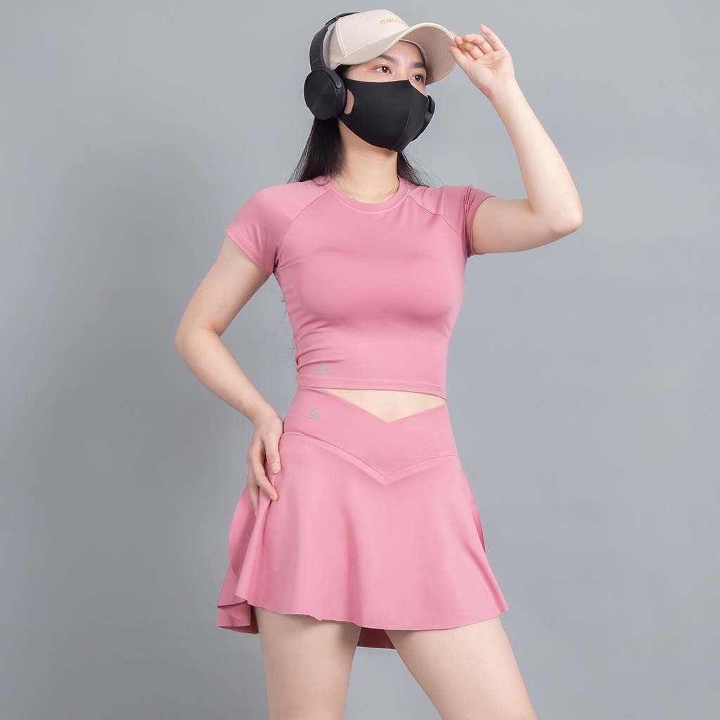 Bộ váy Luxury cá tính và áo croptop 2 in1 kín đáo, sexy cá tính dùng để đi tập, đi chơi... (AV19)