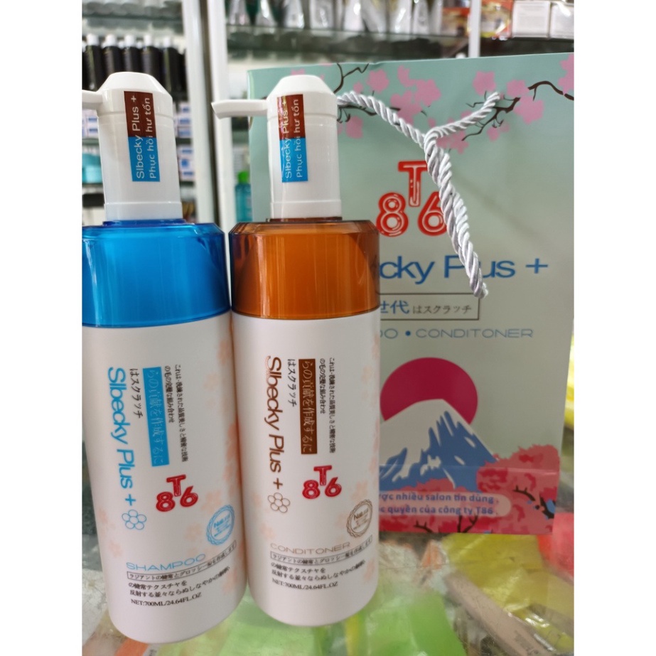 Cặp Dầu Gội Xả Ngăn Ngừa Gàu Chống Rụng T86 Slbecky Plus+ 700ml x2