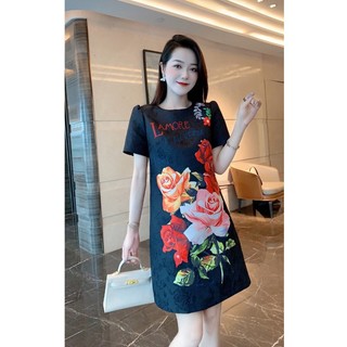 Đầm Hoa Dáng Chữ A Tay Ngắn Thời Trang Pháp Mẫu Mới Xinh Đẹp