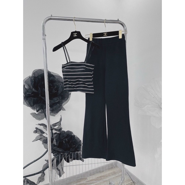 Set áo 2 dây sọc + quần loe - Chitchitstore