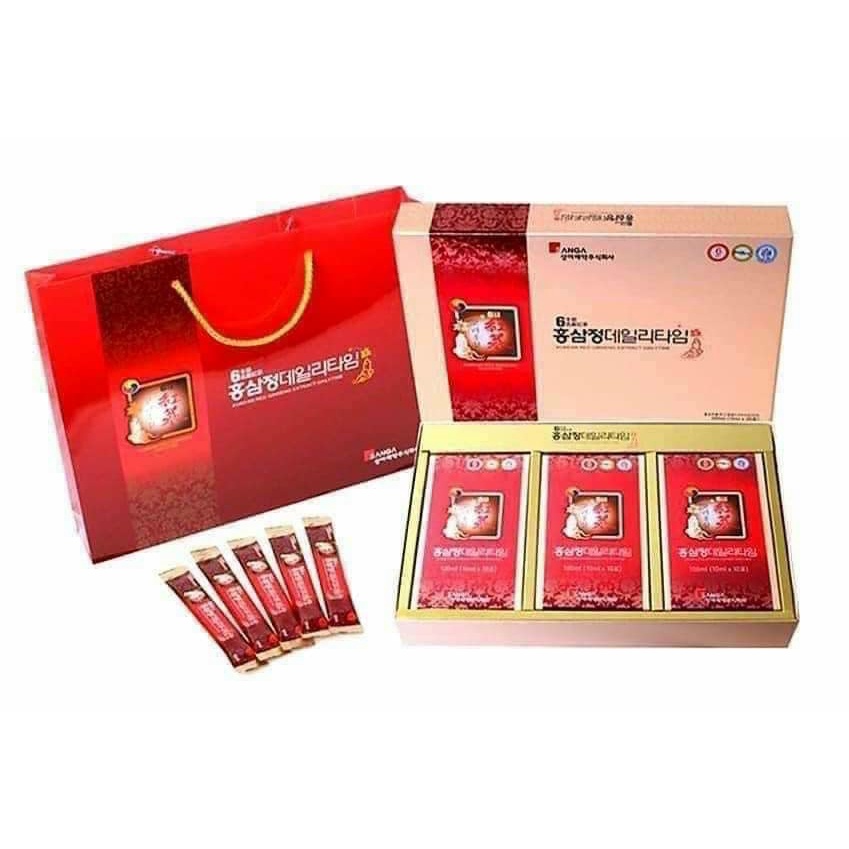 NƯỚC HỒNG SÂM SANGA HÀN QUỐC DÀNH CHO NGƯỜI LỚN DẠNG GÓI -  Hộp 30 gói x 10ml -Thương hiệu: Sanga   