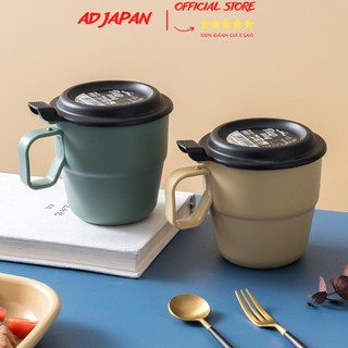 Cốc uống cafe, uống nước có nắp đậy 360ml Inomata ly uống cafe có nắp đậy hàng nội địa Nhật Bản AD119