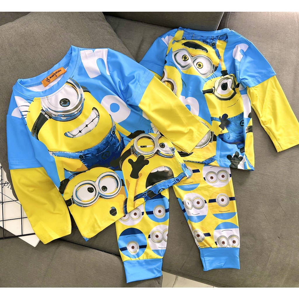 Bộ Tay dài quần dài Thun lạnh 3D loại 1 Ann's Kids siêu nhân cho bé trai size nhí từ12-22kg-Đồ bộ cho bé-Pikakids