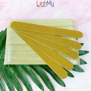 Lốc 50 cây dũa móng gel mỏng nhám mỹ màu vàng chuyên dùng để dũa phá gel móng