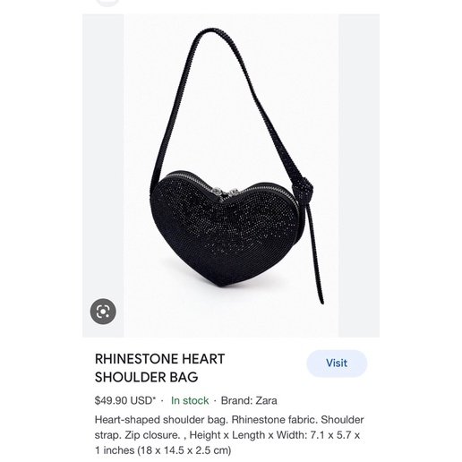 Hàng auth tuồnTúi Zara Shiny heart auth tuồn