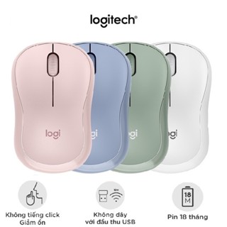 Chuột Không Dây Logitech Cute Dễ Thương Không Tiếng Ồn Logitech M221 tặng kèm pin - CM221