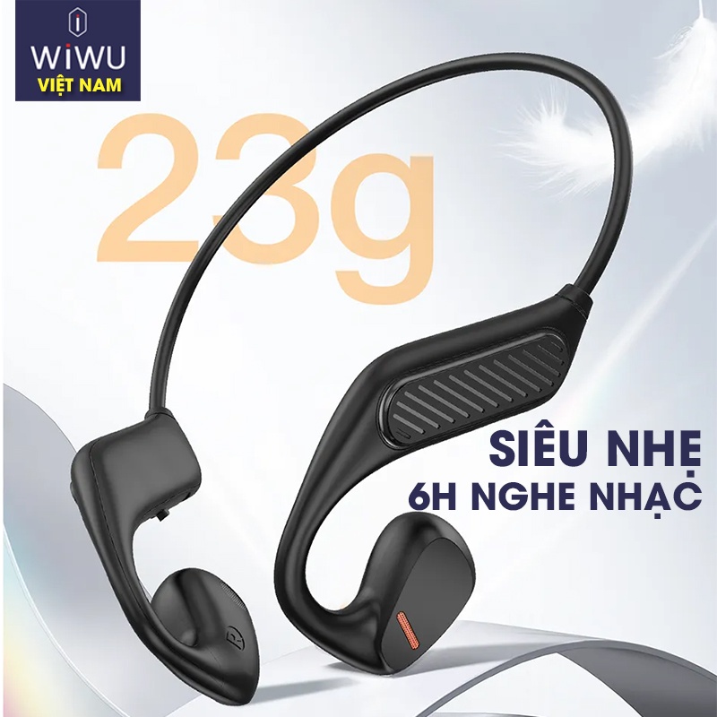 Tai nghe thể thao không dây bluetooth siêu nhẹ WiWu Q1 chống nước thuận tiện thời gian nghe lên đến 6 tiếng