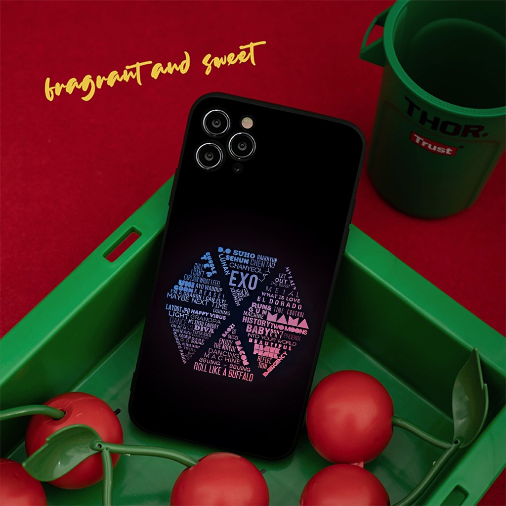 Ốp lưng Iphone viền vuông Logo EXO siêu độc đáo cho ip 6/7/8Plus X XS xr xsmax 11/12/13/14pro promax e5368