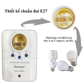 Đuôi đèn cảm ứng vi sóng kw-rs686b
