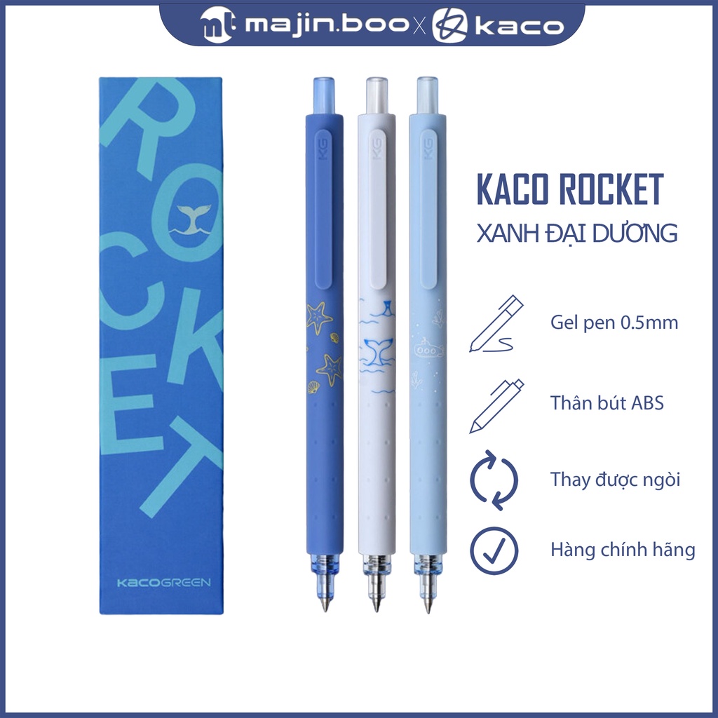 Bộ Bút Mực Gel Kaco Rocket Ngòi 0.5mm Phiên Bản Đặc Biệt Hàng Chính Hãng