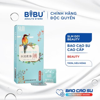 Bao cao su bibu slm beauty, siêu mỏng, trơn, size 49mm, hộp 100 cái