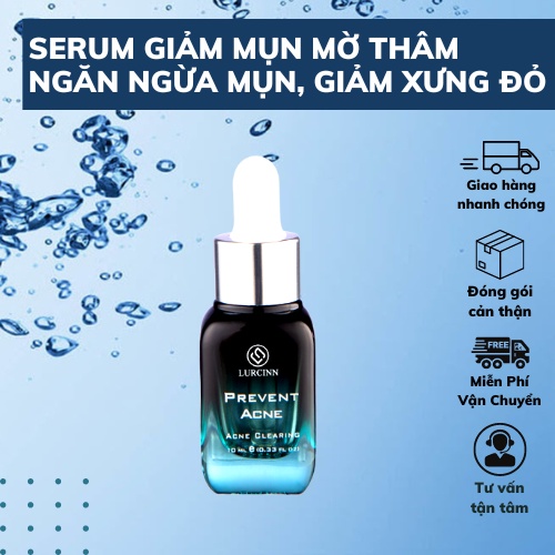 Serum Giảm Mụn Mờ Thâm, Giảm Xưng Đỏ Nhanh, Mụn Ẩn, Mụn Viê.m, Mụn Bọc, Gom Khô Cồi Mụn PREVENT ACNE DETOX 10ml LURCINN