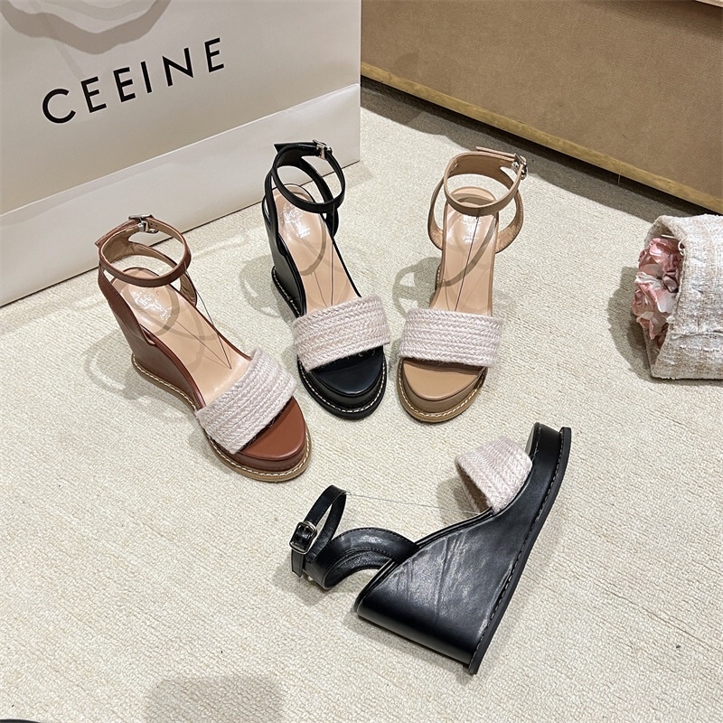 Sandal đế xuồng quai gai cao 10cm