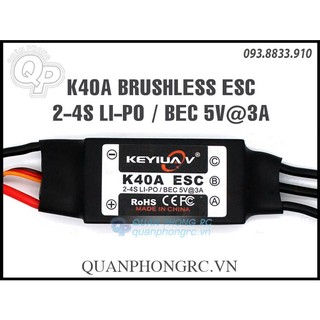 Bộ điều tốc 40a k40a 2-4s lipo / bec 5v 3a brushless esc