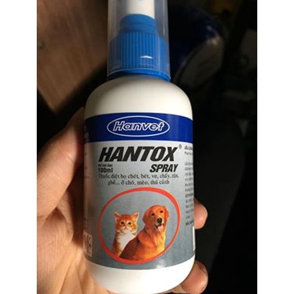 Lọ Xịt Ve Chó Bọ Chét Rận Mèo Dành Cho Chó Mèo TD HanTox Xịt 100ml - Xịt Ngừa Ve Bọ Chét Cho Chó Mèo Hantox