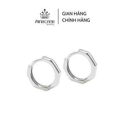 Bông Tai Bạc Bấm Vát Cạnh - Minh Canh Jewelry