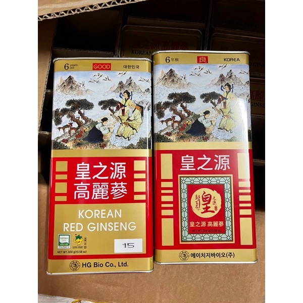 Hồng Sâm Củ Khô Hộp Sắt HG BIO Hàn Quốc