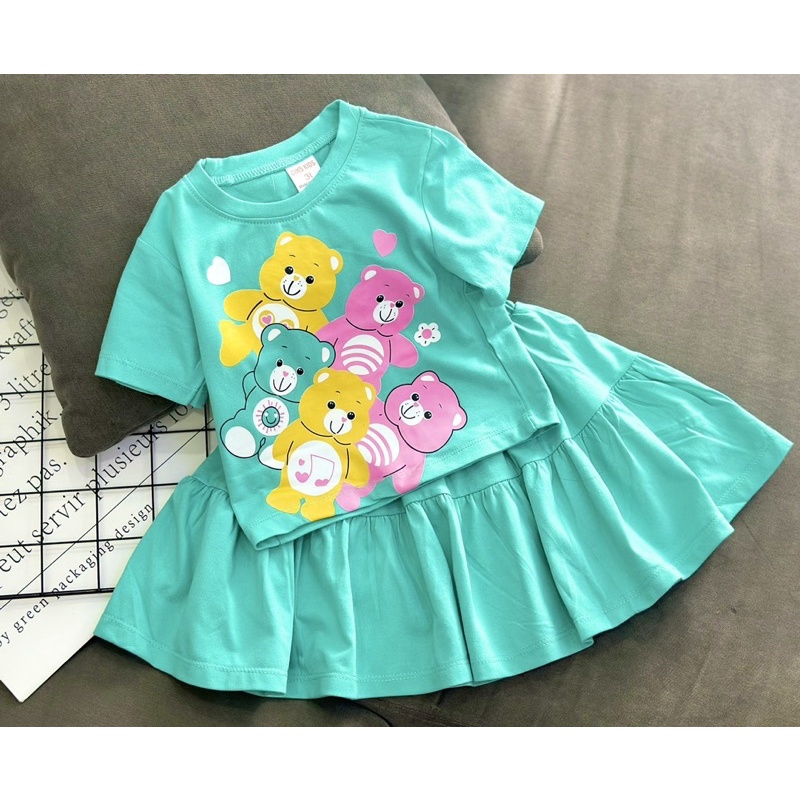 10-22kg | Đầm rời bé gái thun cotton 4c, có chip (có size lớn hơn)