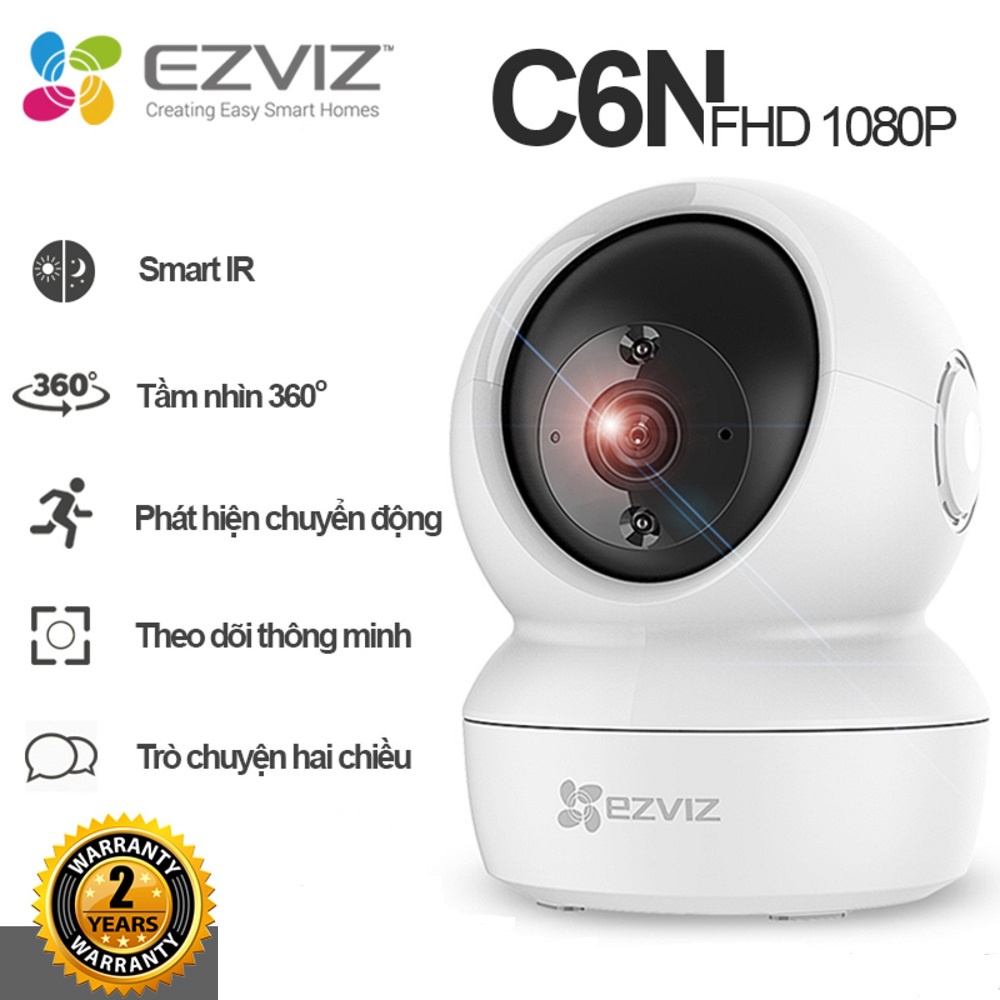 [Mẫu Mới]Camera IP WIFI EZVIZ C6N 4MP 2K1080P quay quét,đàm thoại 2 chiều chính hãng Ezviz Việt Nam