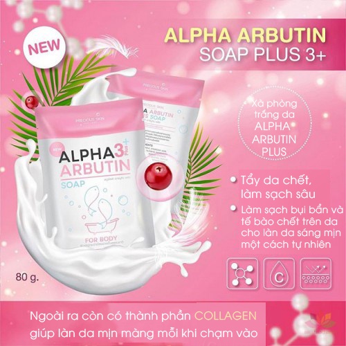 Xà Phòng Kích Trắng Alpha Arbutin Collagen Soap Thái Lan