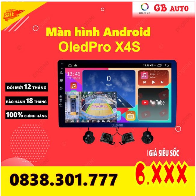 Màn hình Android Ô Tô OLEDPRO X4s Tích Hợp Camera 360 màn hình Qled ra lệnh giọng nói lắp đặt zin xe