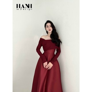 Đầm thiết kế sang chảnh Trễ vai mc đỏ