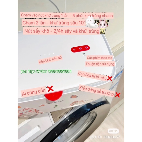 Chính hãng- Máy sấy đồ lót, đồ trang điểm kèm khử trùng UV mini YEOCARE