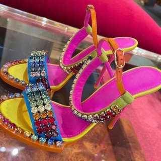 Order 🌹 giày korea hạt đá mix màu có logo 10cm 35-41