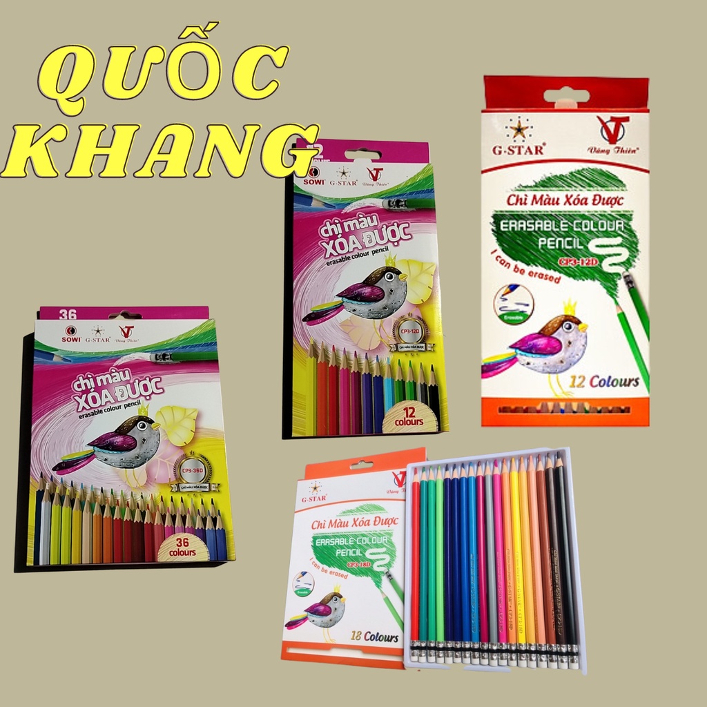 Bút Chì Màu Xóa Được 12 màu.24 màu,36 màu