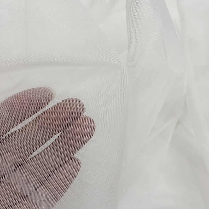 Vải voan lưới siêu dày màu trắng sữa khổ 1.7m