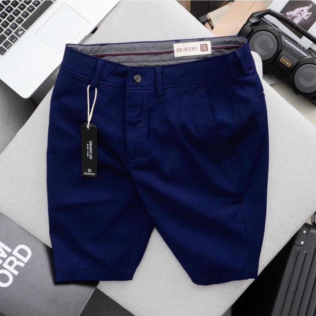 Quần short linen nam Spring mềm mịn dày dặn, form regular fit - Bravery