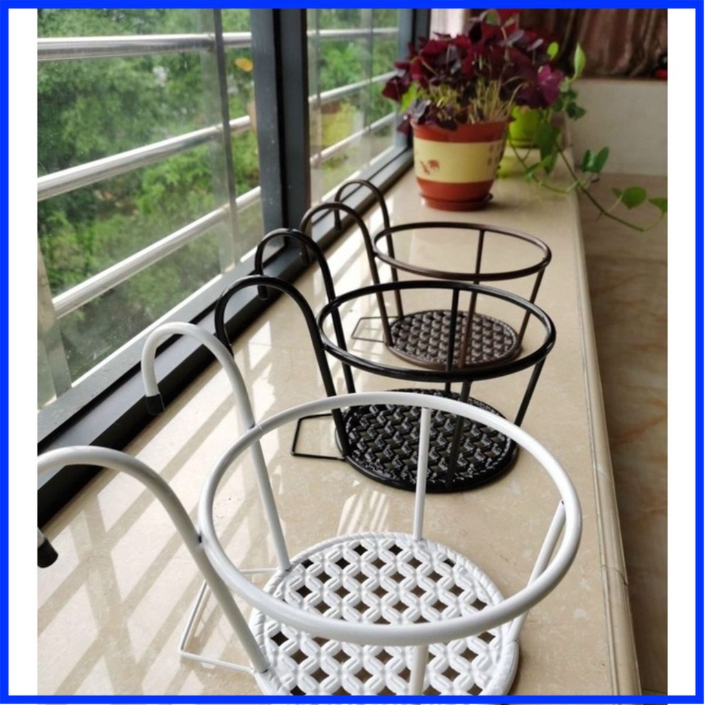 Giỏ sắt treo ban công Sơn tĩnh điện chống hạn gỉ , giá để hoa cây cảnh